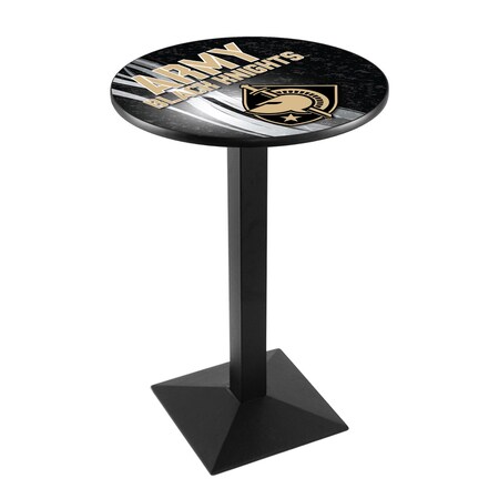 Holland Bar Stool Co 42" Blk Wrinkle US Military Academy ARMY Pub Table, 36" dia. Top L217B4236USMilA-D2